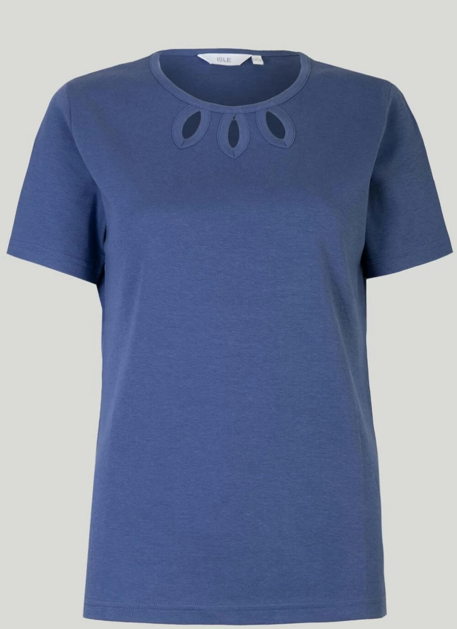 "Isle Women's Keyhole Neckline T-Shirt - Stylish Casual Top"