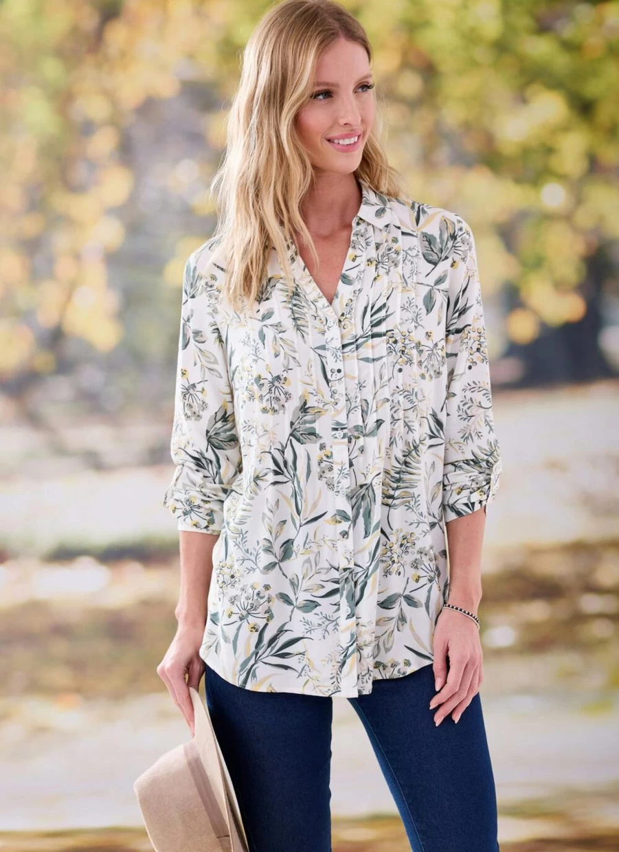 "Isle Women's Floral Print Blouse - Stylish Floral Top for Women"