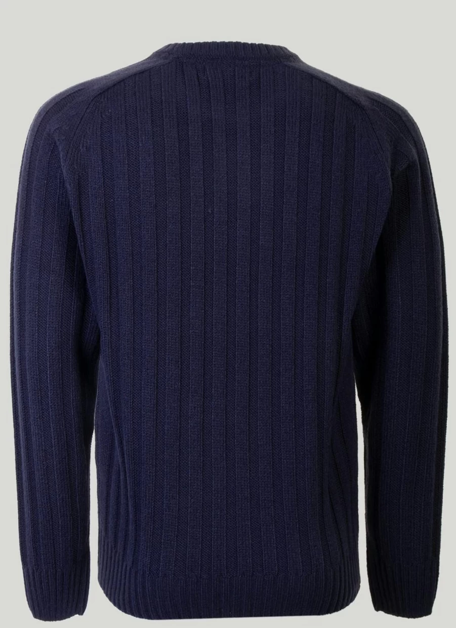 PG Field Men's Crew Neck Ribbed Knit Jumper Slim Fit Casual Pullover Sweater