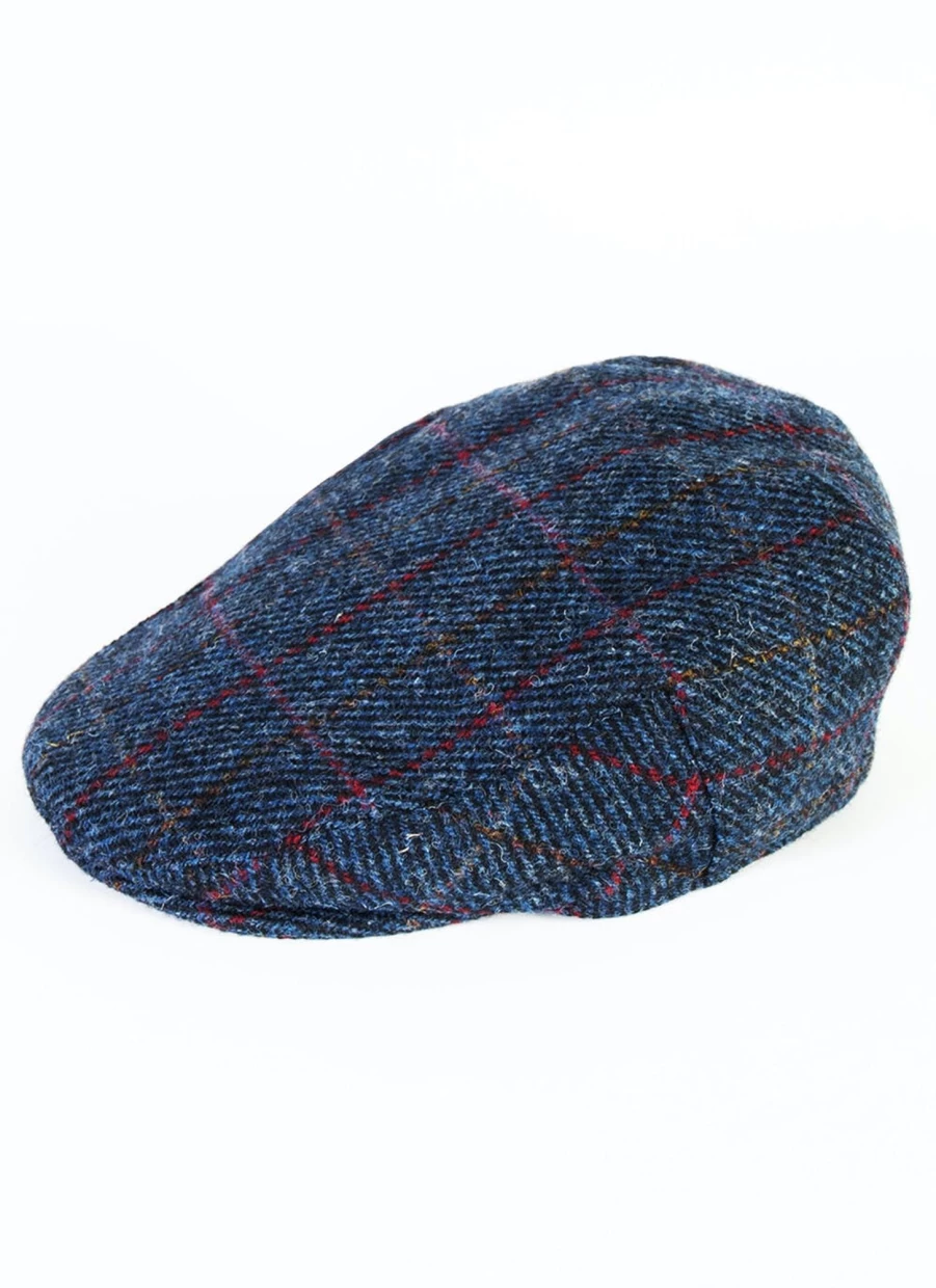 Harris Tweed Men's Classic Flat Cap - Vintage Wool Hat for Gentlemen