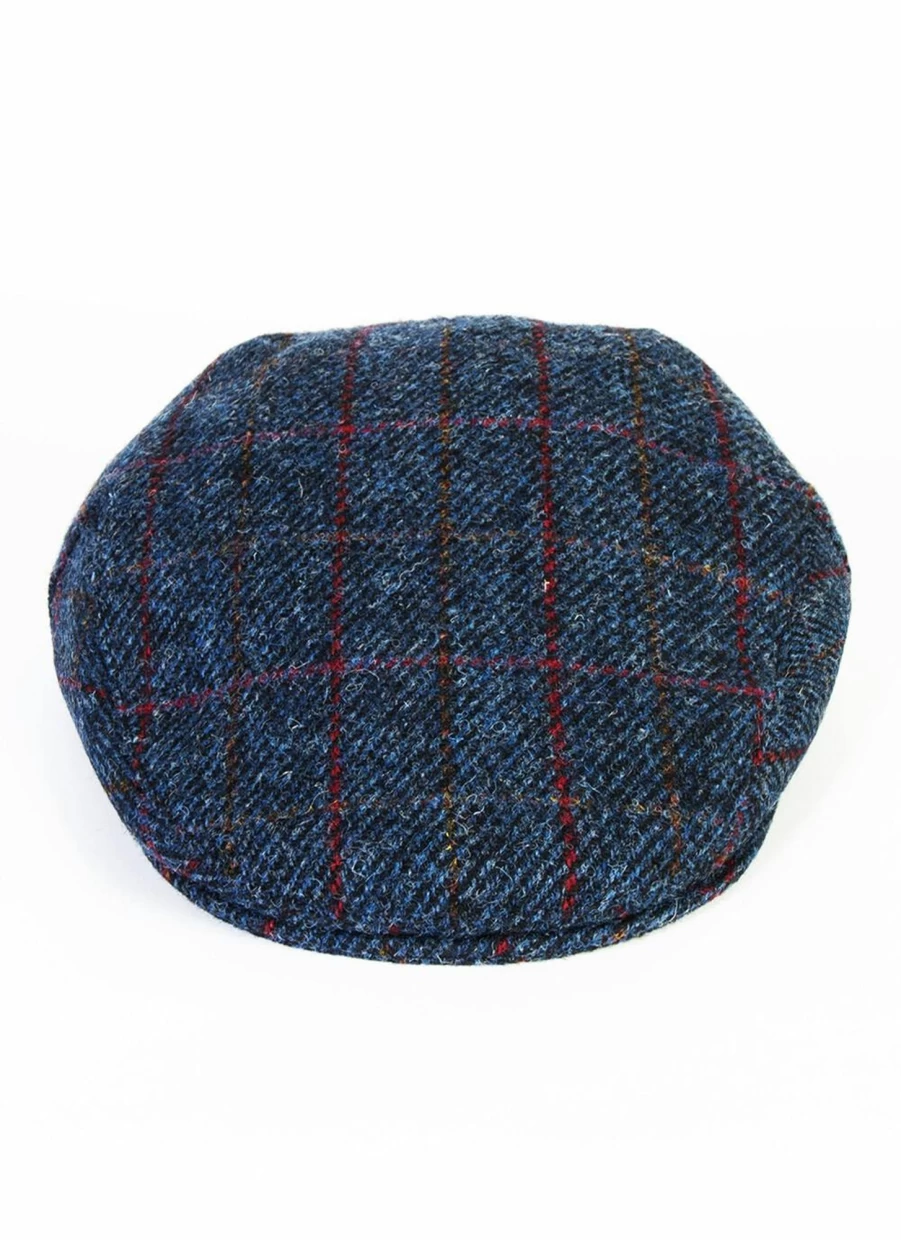 Harris Tweed Men's Classic Flat Cap - Vintage Wool Hat for Gentlemen