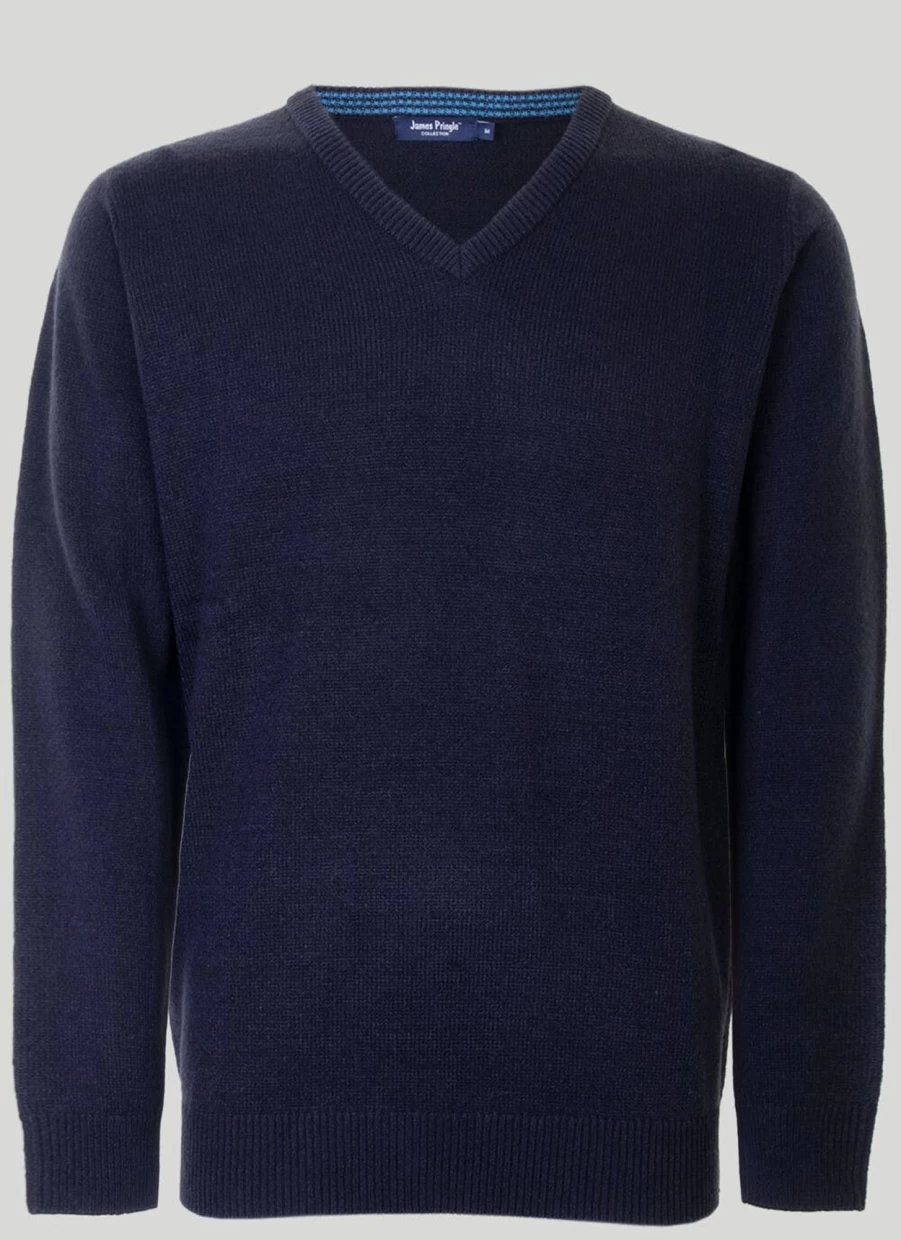 James Pringle Men's V Neck Jumper - Classic Knit Sweater for Men