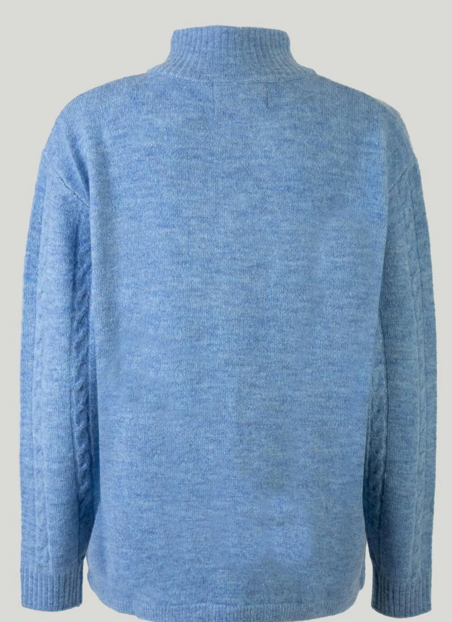 Country Rose Women's Cable Knit Zip-Up Cardigan Cozy Winter Sweater