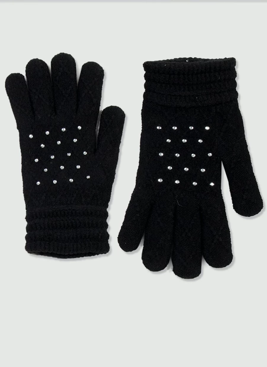 Isle Women's Elegant Diamante Gloves - Sparkling Rhinestone Embellished Formal Wear Accessories