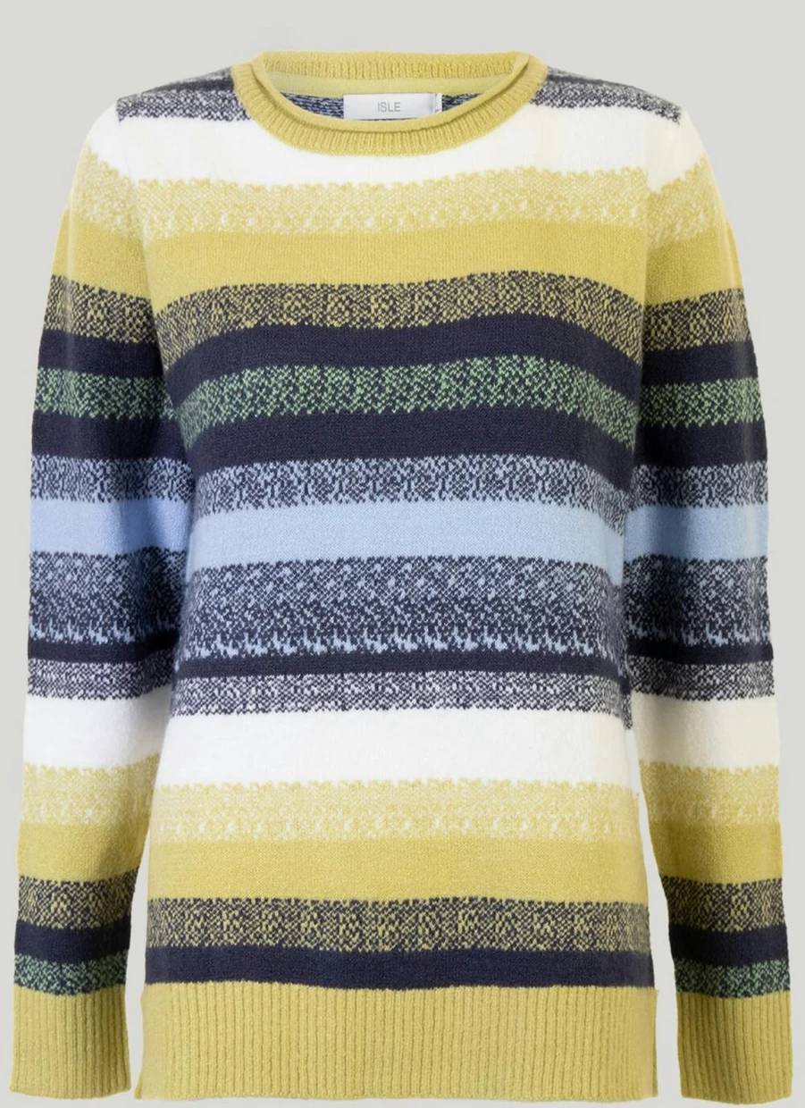 Isle Women's Stripe Jumper - Soft Knit Comfortable Casual Sweater