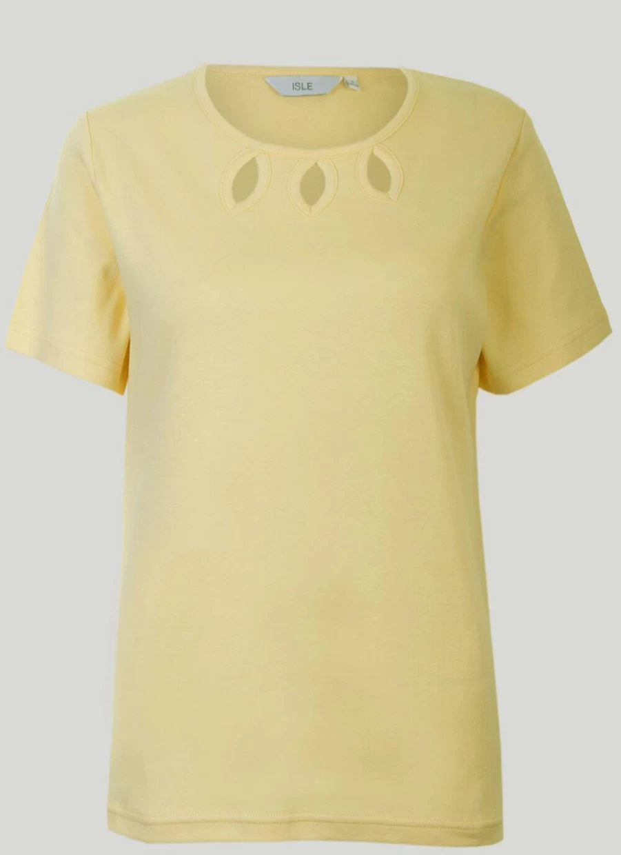 "Isle Women's Keyhole Neckline T-Shirt - Stylish Casual Top for Women"