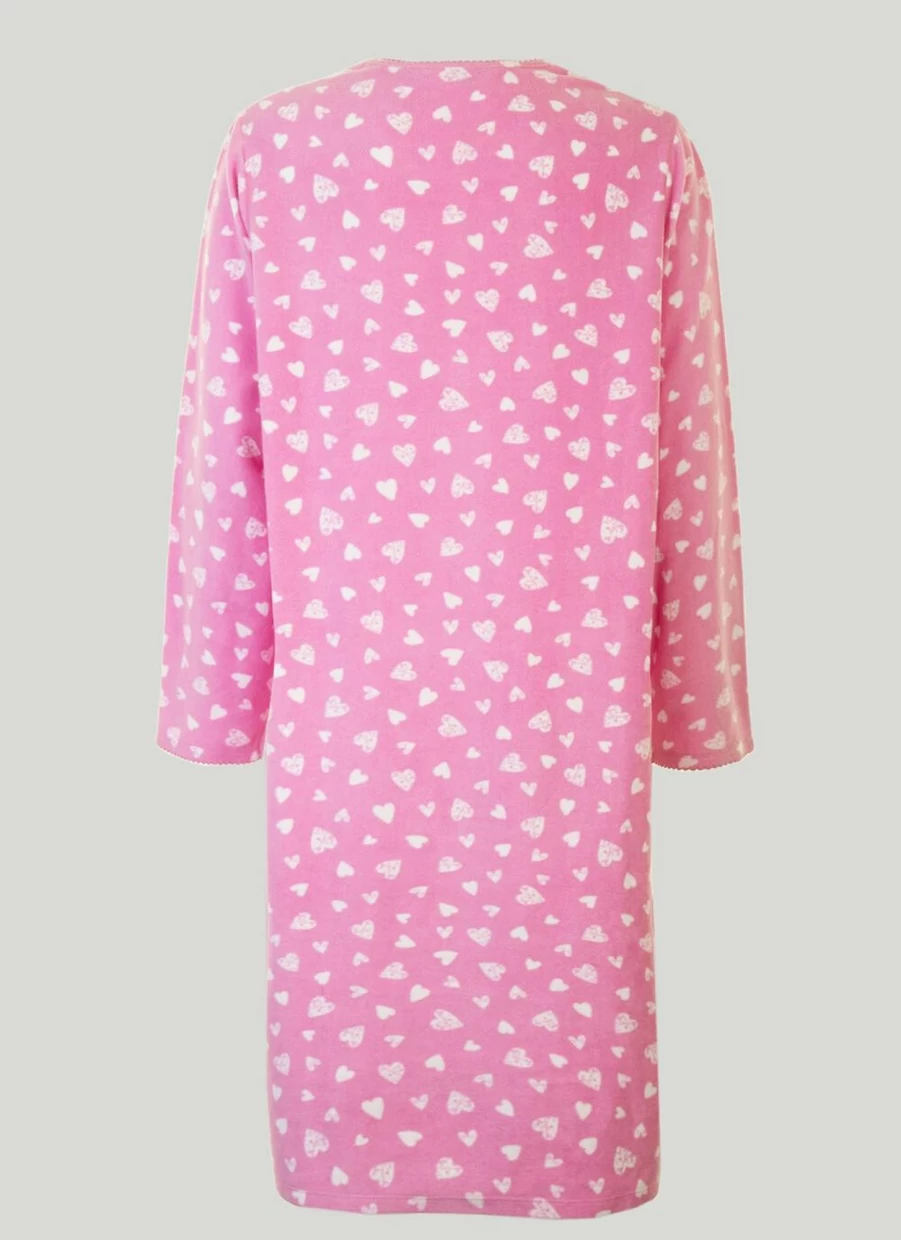 Isle Women's Pink Fleece Nightdress - Cozy Winter Sleepwear