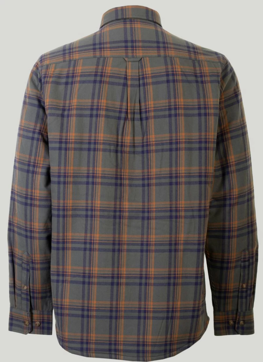 PG FIELD Men's Warm Flannel Check Shirt with Soft Fur Lining for Winter Comfort