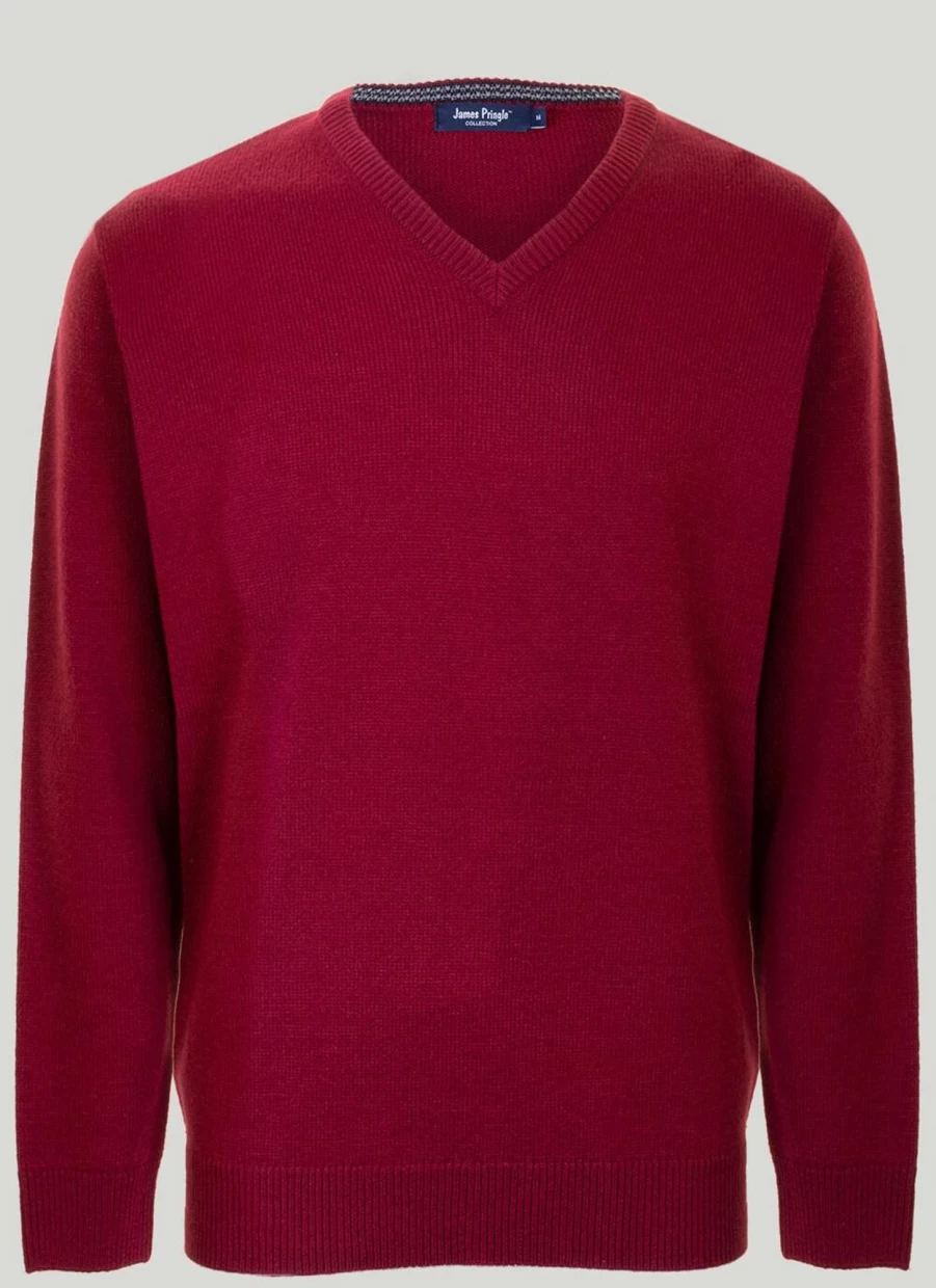 James Pringle Men's V Neck Jumper - Classic Knit Sweater for Men