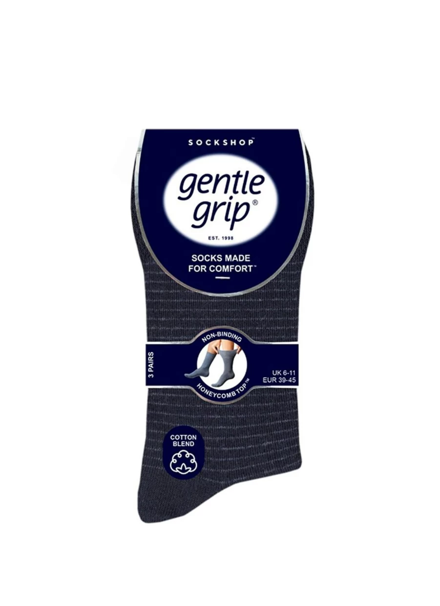Gentle Grip Men's Ankle Socks 3 Pack - Breathable Comfort for Everyday Wear
