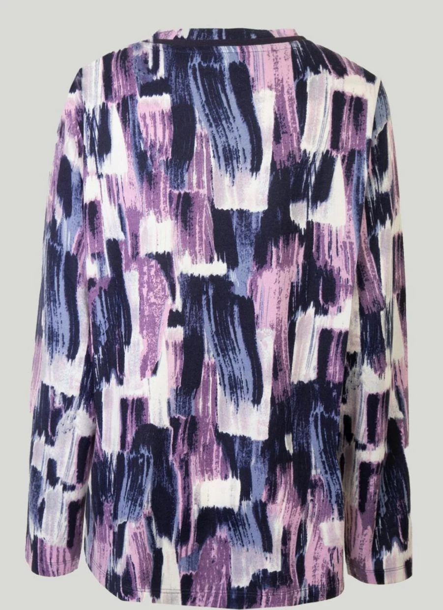 Isle Women's Printed Brushed Top - Soft Comfortable Stylish Long Sleeve Blouse