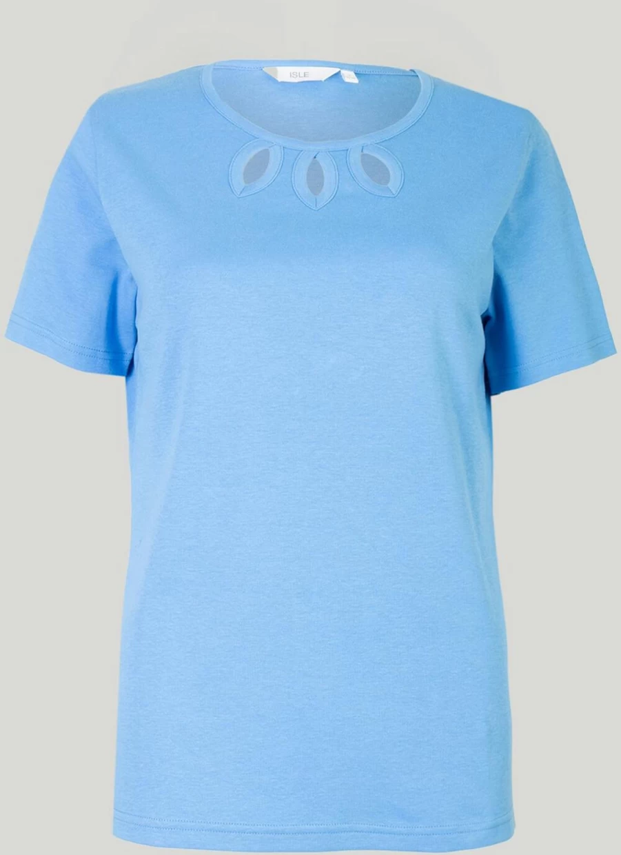 "Isle Women's Keyhole Neckline T-Shirt - Stylish Casual Top"