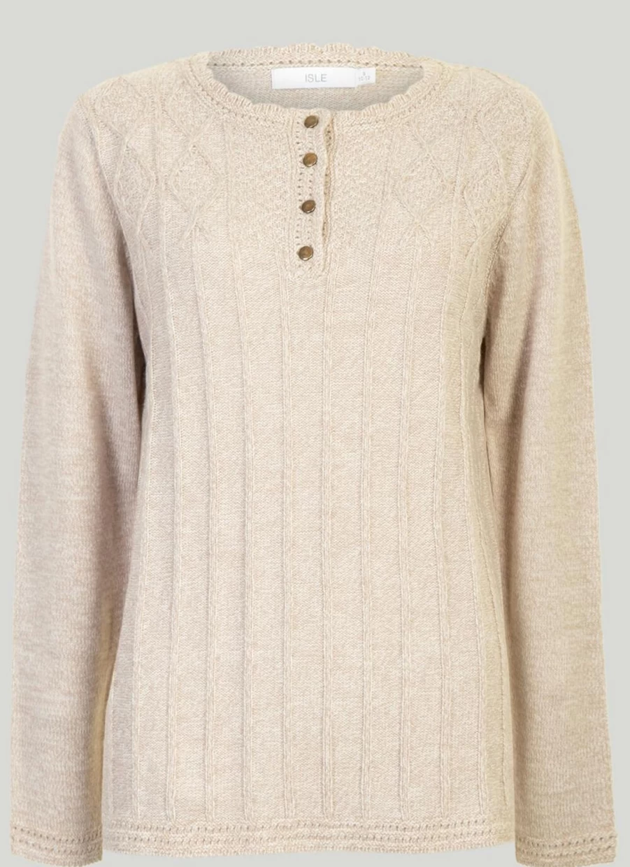Isle Women's Button-Up Jumper - Stylish Casual Knitwear for Everyday Wear