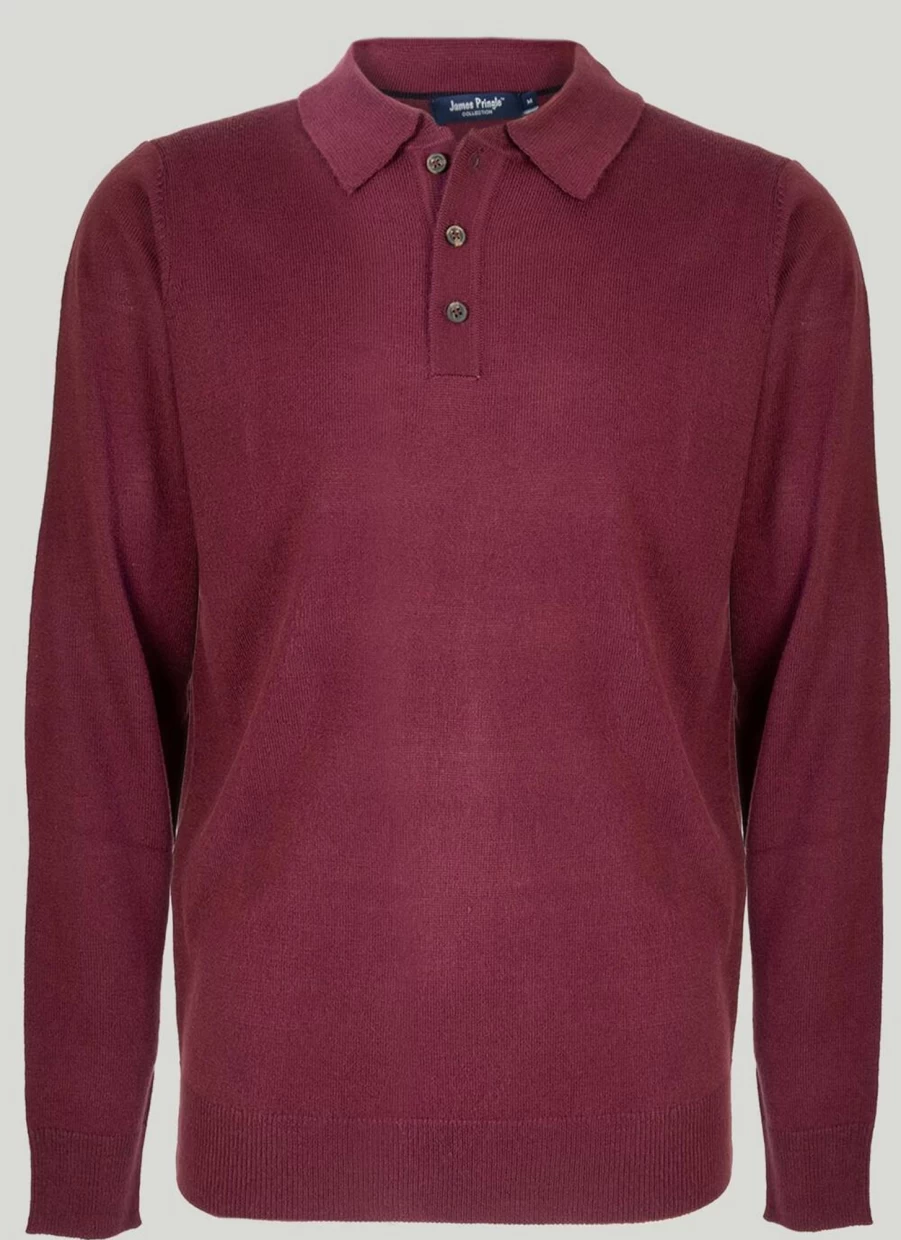 James Pringle Men's Fine Knit Collar Jumper - Premium Wool Sweater for Men