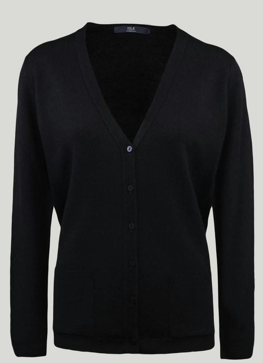"Isle Women's Merino Wool V-Neck Cardigan Sweater"