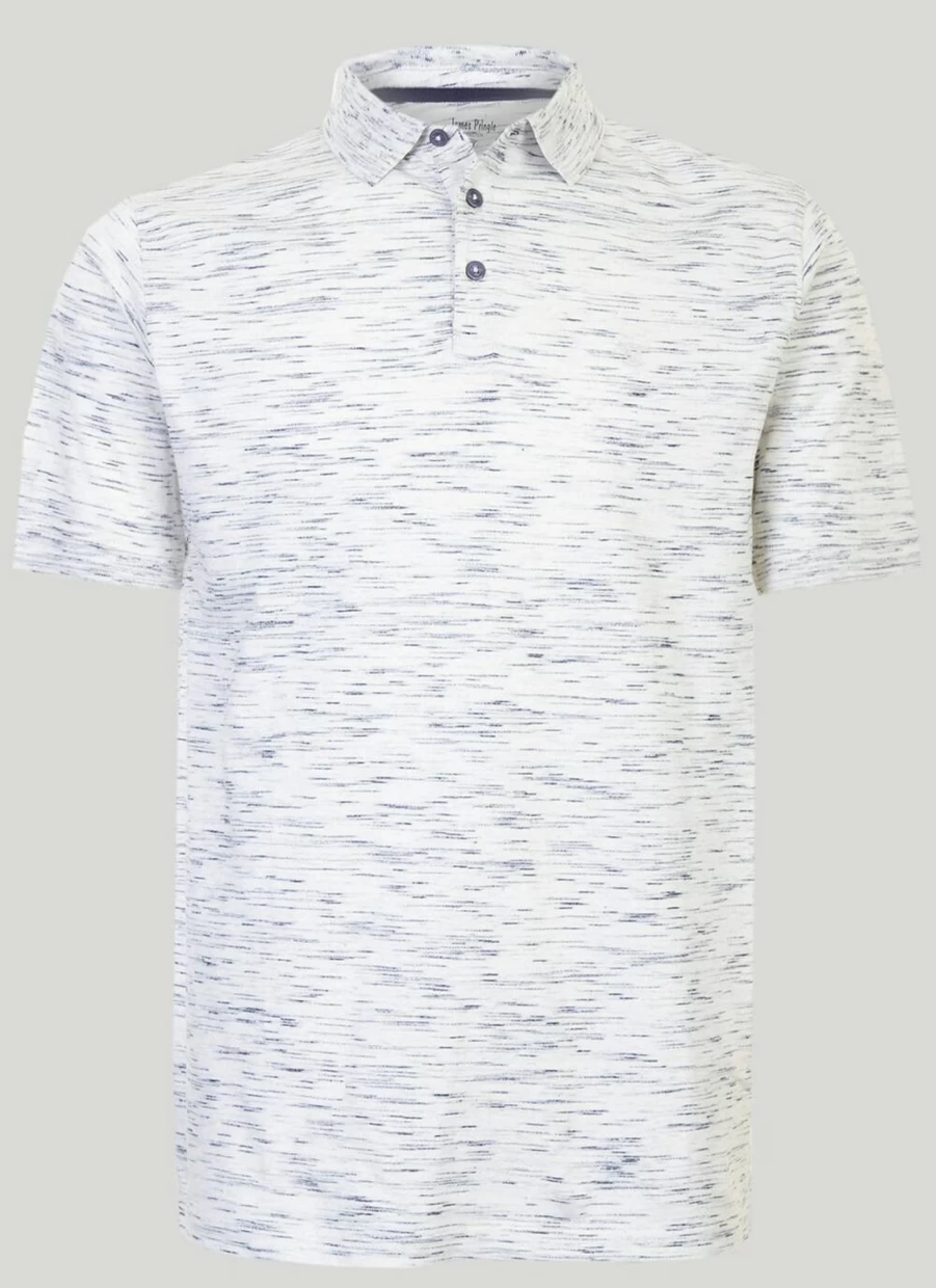 James Pringle Men's Space Dye Polo Shirt - Casual Striped Knit Top