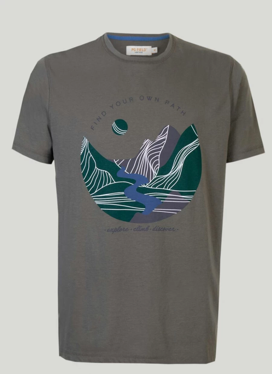 PG Field Men's Graphic Print T-Shirt - Stylish Casual Tee with Unique Design