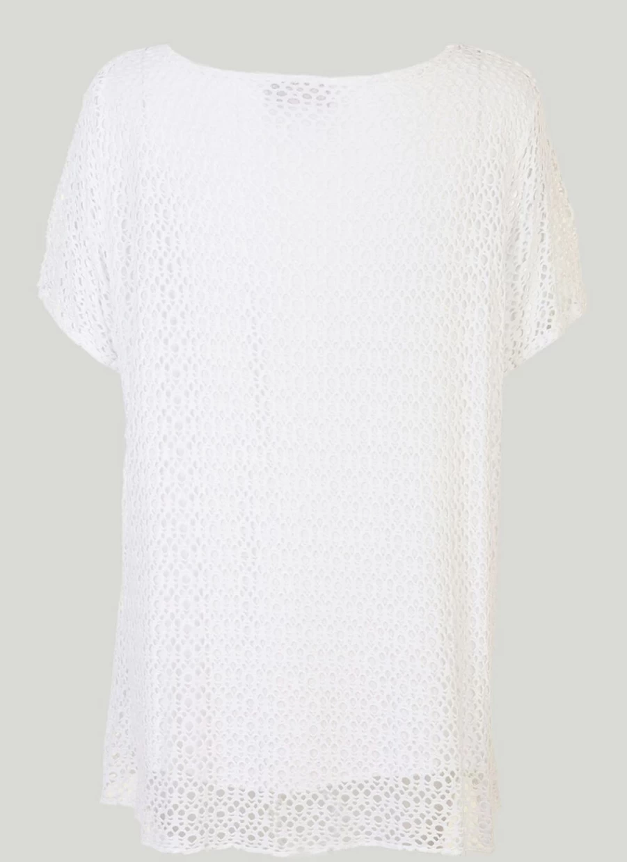 "Women's Embroidered Layered Mesh Top by Sugar Crisp – Elegant Floral Design"