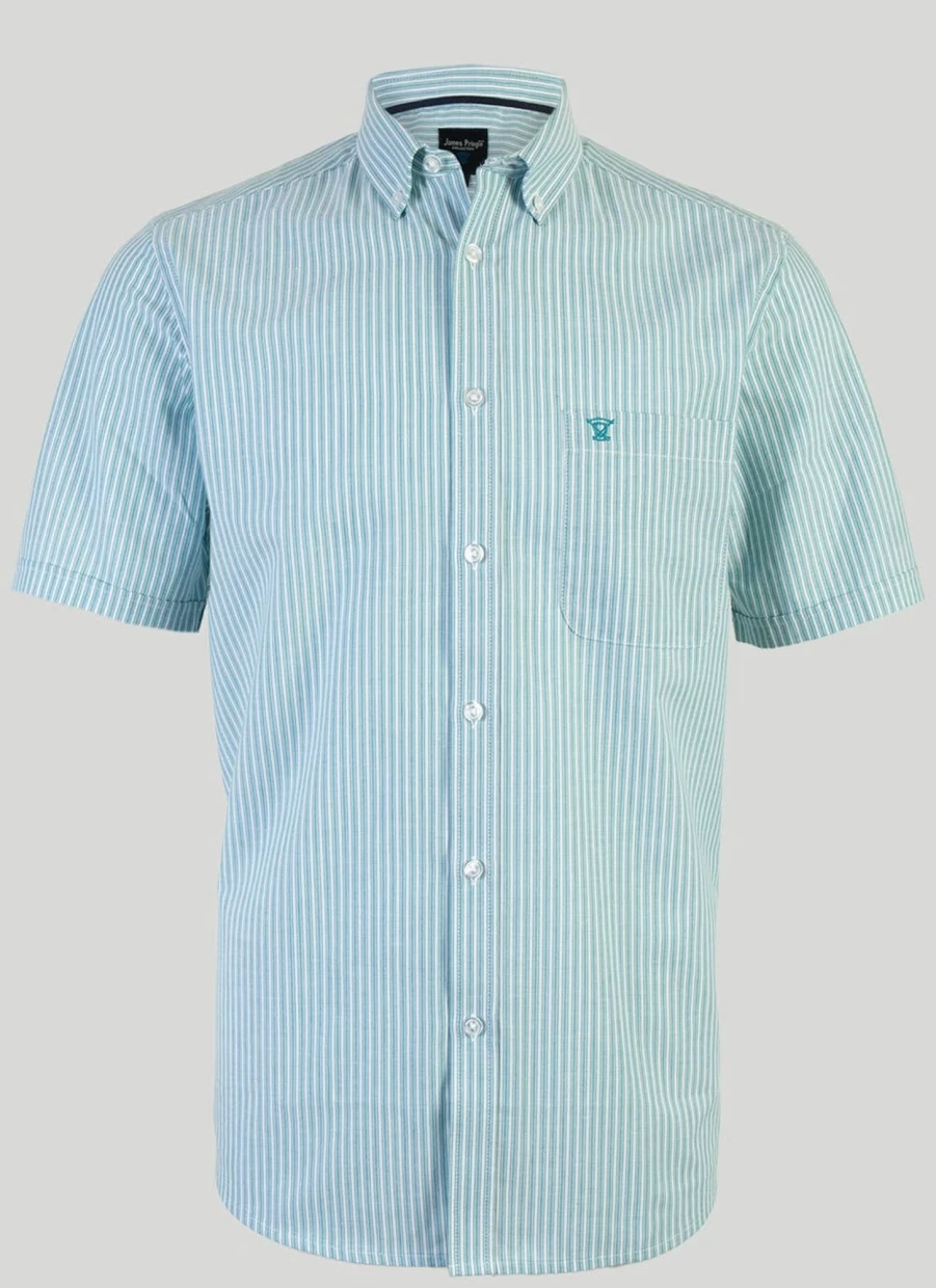 James Pringle Men's Oxford Stripe Shirt - Classic Striped Formal Wear for Men