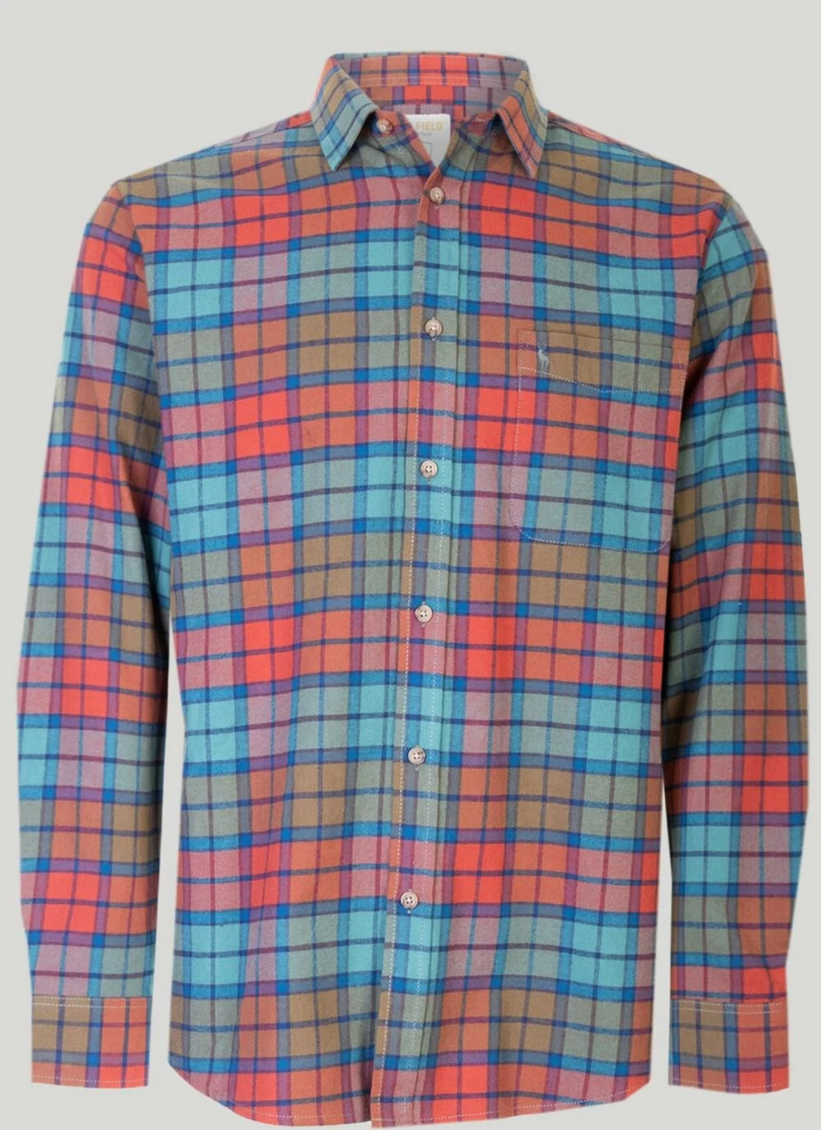 PG Field Men's Classic Long Sleeve Checkered Shirt - Stylish Plaid Button-Up for Men