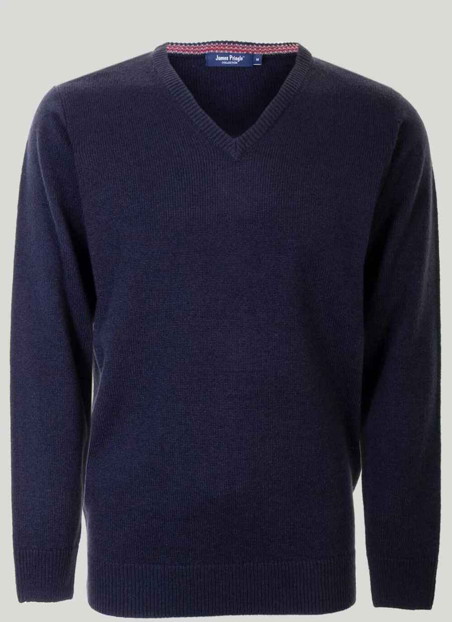 James Pringle Men's V Neck Jumper - Classic Knit Sweater for Men