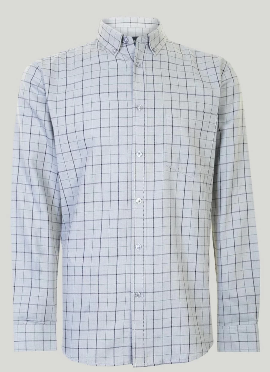 James Pringle Men's Classic Check Shirt - Premium Tartan Plaid Button-Down Shirt for Men
