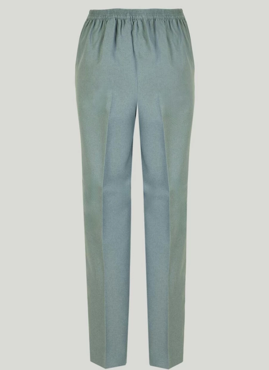Honor Millburn Women's Sage Flat Front Trouser - Classic Comfort Fit Pants
