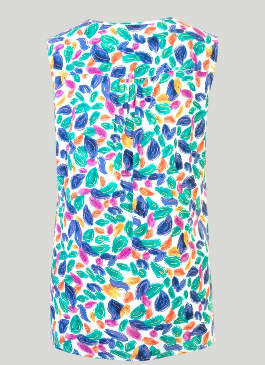 Isle Women's Blue Printed Blouse - Stylish Floral Pattern Top for Women