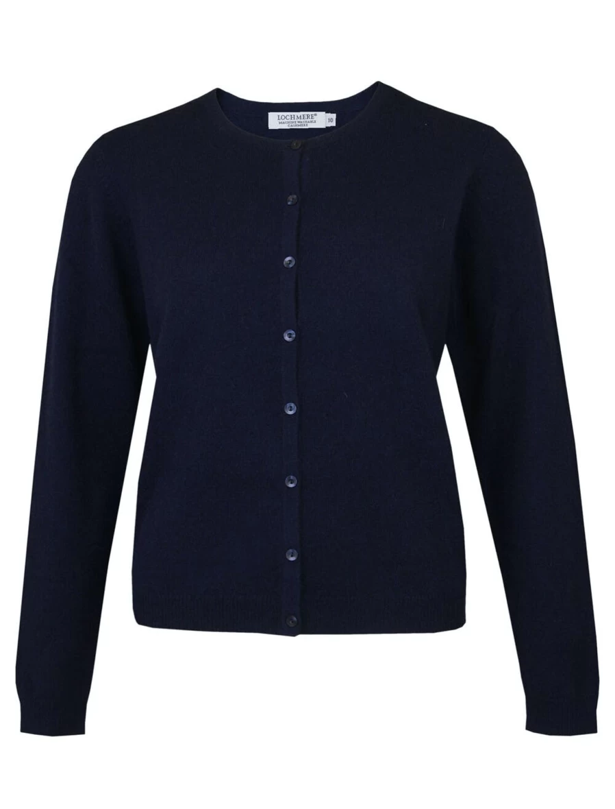 Lochmere Women's Cashmere Crew Neck Cardigan - Soft Knit Sweater for Women