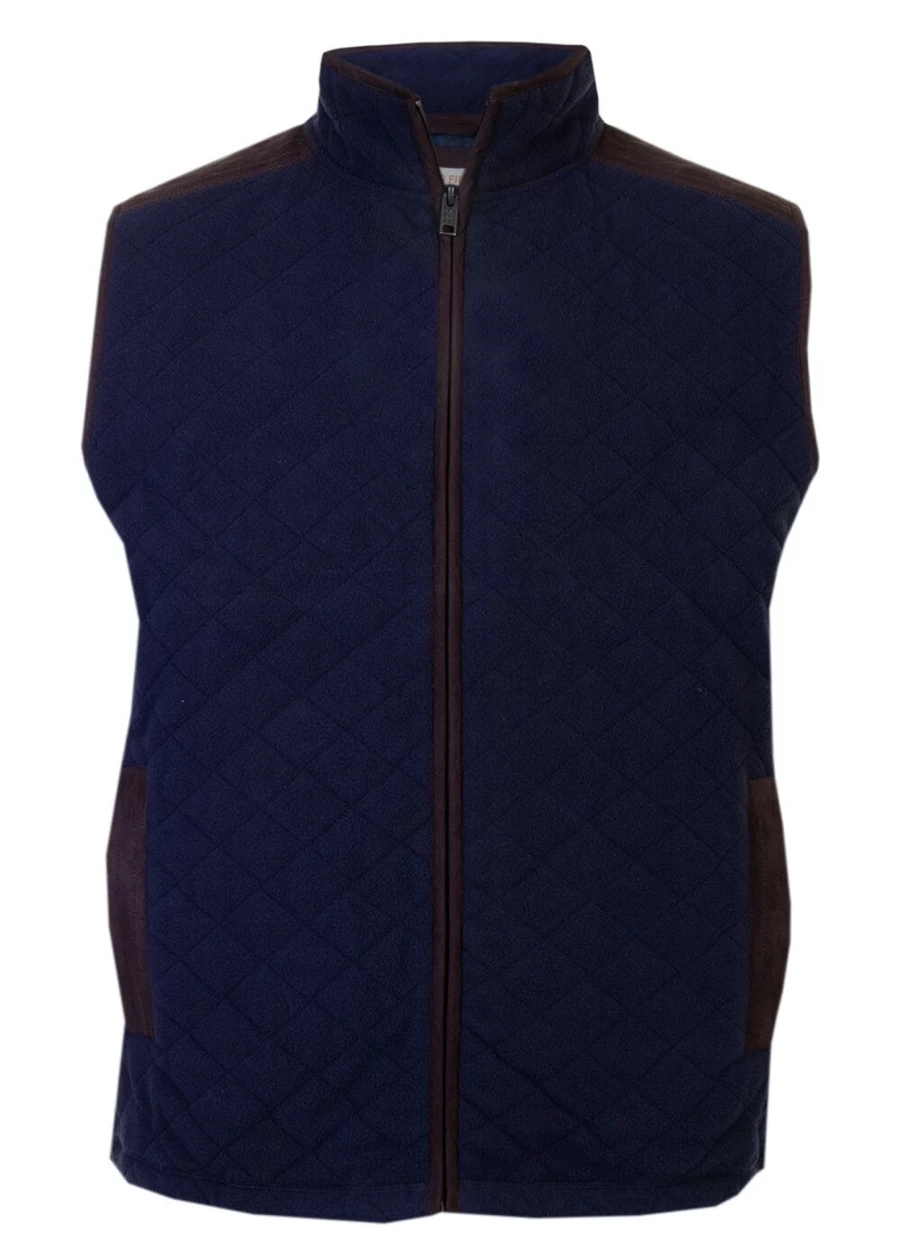 PG Field Men's Quilted Fleece Gilet - Lightweight Warm Vest for Outdoor Activities