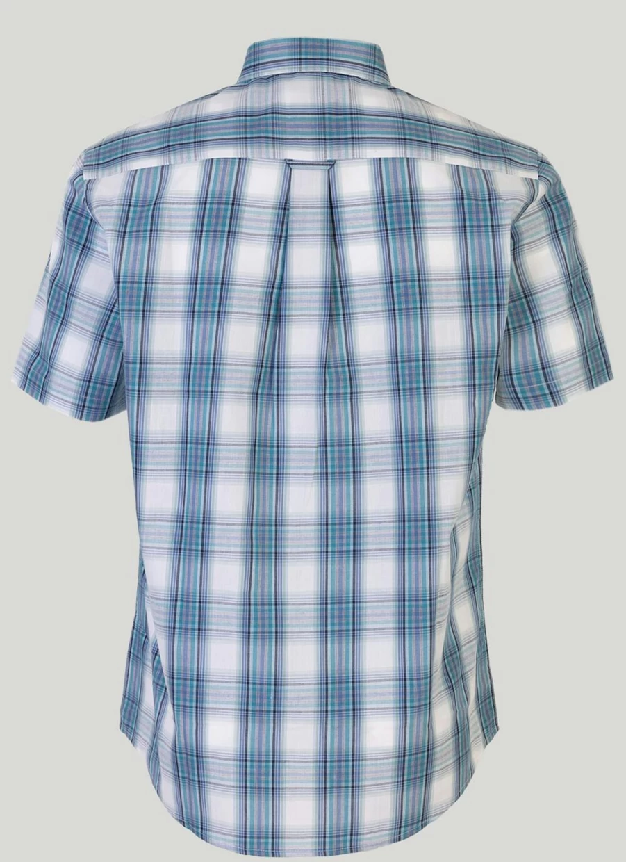 James Pringle Men's Classic Short Sleeve Check Shirt - Casual Plaid Button-Up Shirt for Men