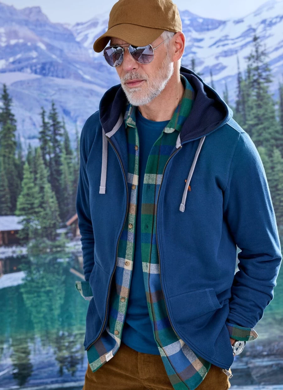 PG Field Men's Full Zip Hooded Sweatshirt - Lightweight Casual Pullover Jacket