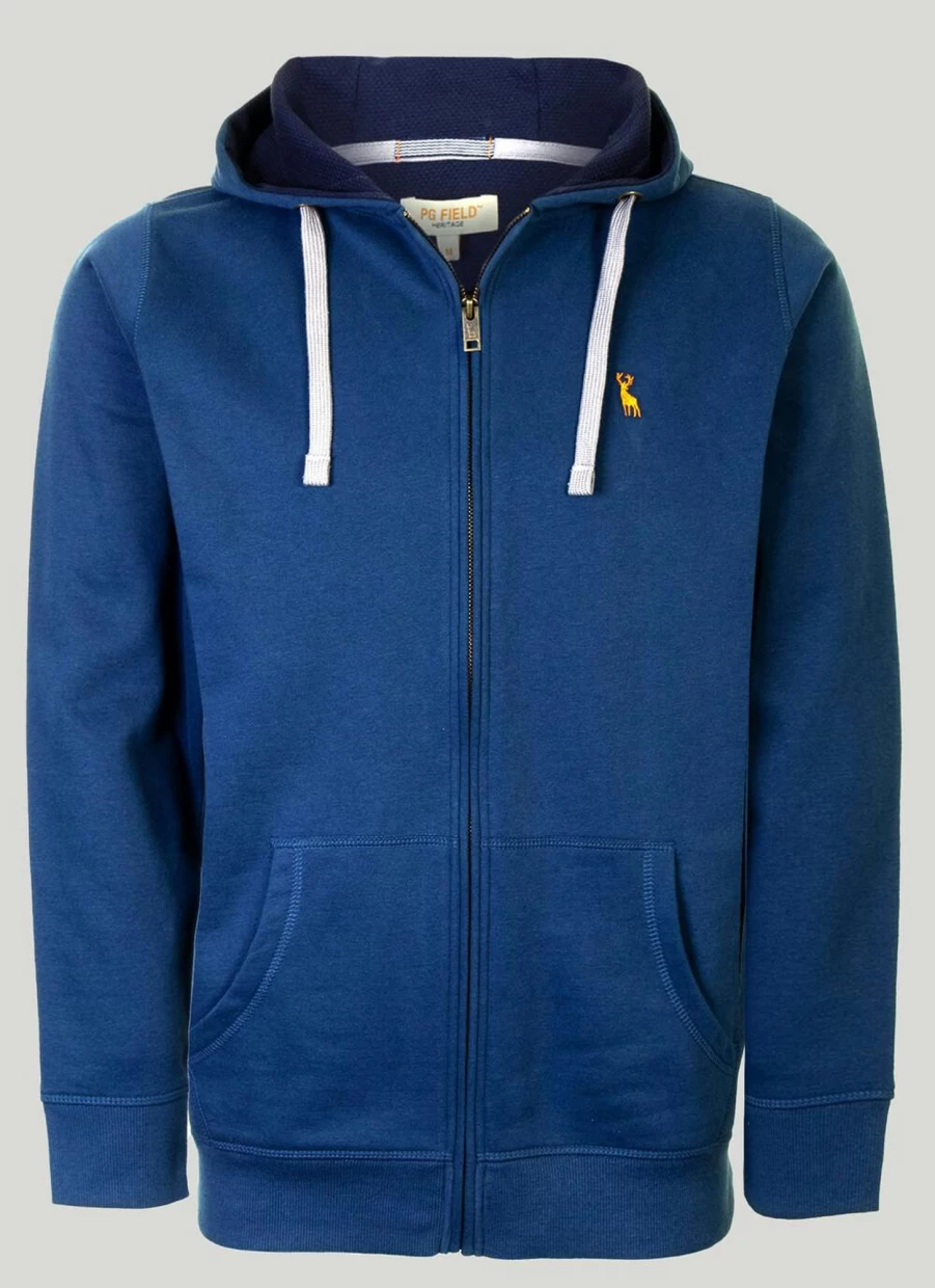 PG Field Men's Full Zip Hooded Sweatshirt - Lightweight Casual Pullover Jacket