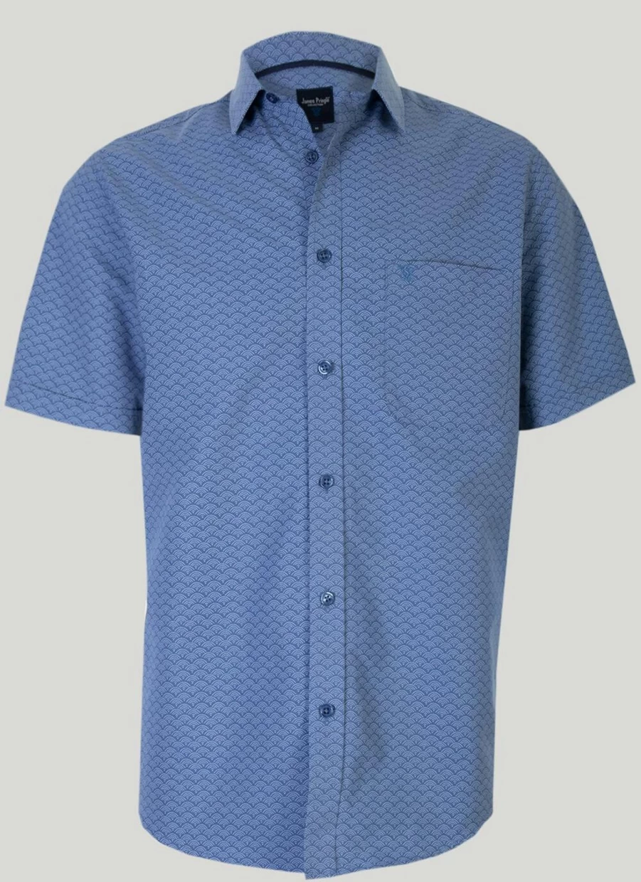 James Pringle Men's Short Sleeve Printed Casual Shirt - Stylish Comfort Fit Top
