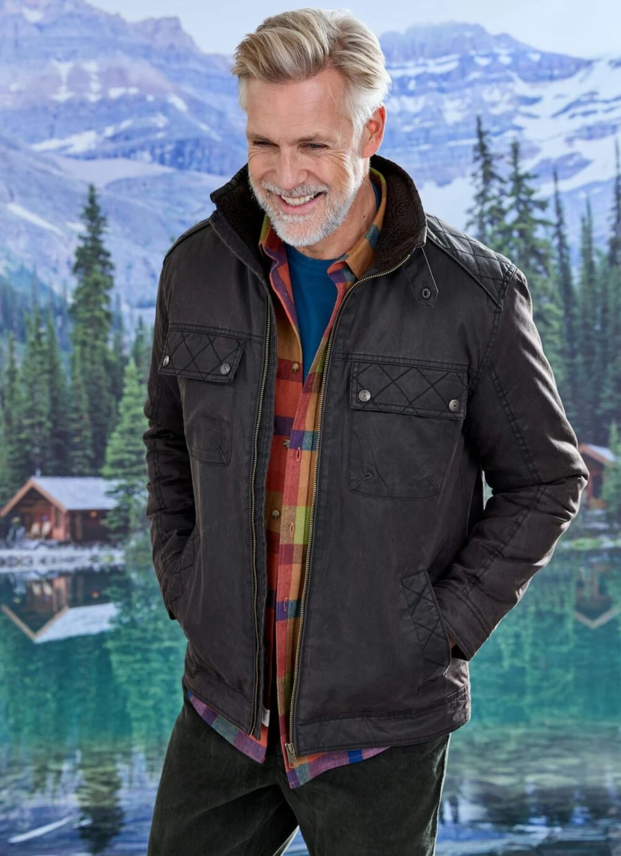 PG Field Men's Faux Leather Jacket - Stylish Vegan Leather Biker Jacket for Men