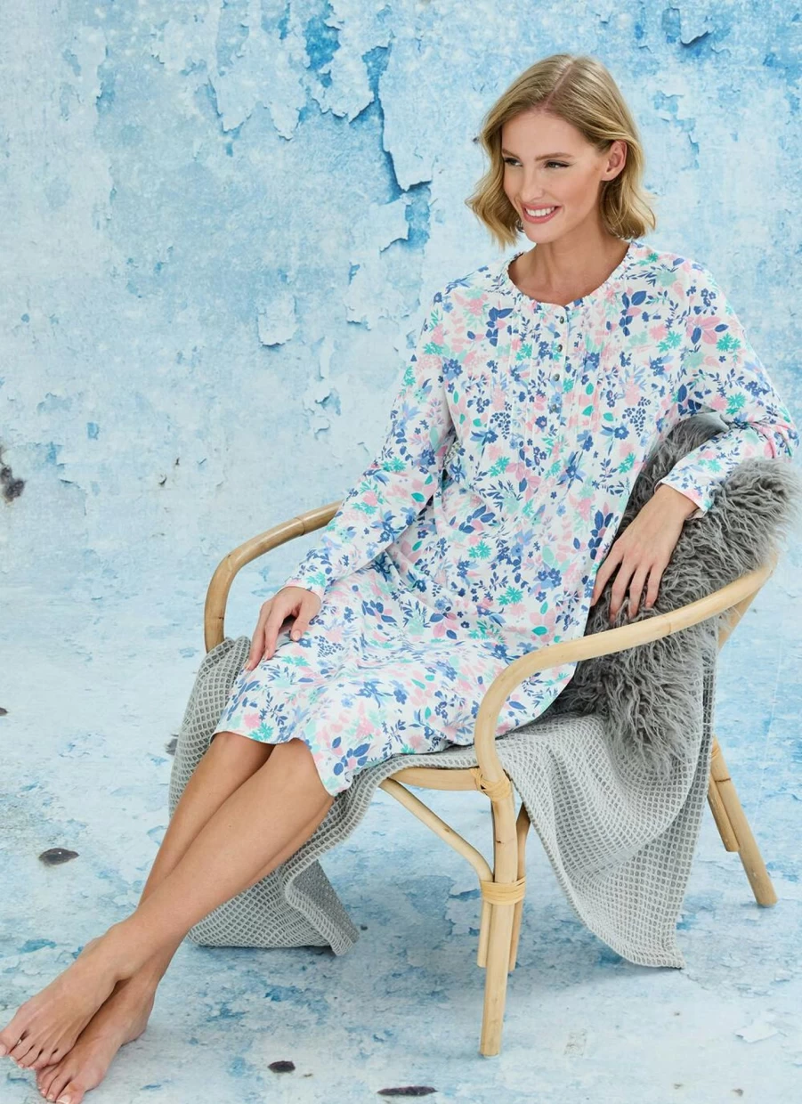 "Isle Women's Floral Print Nightie - Soft Comfort Sleepwear"