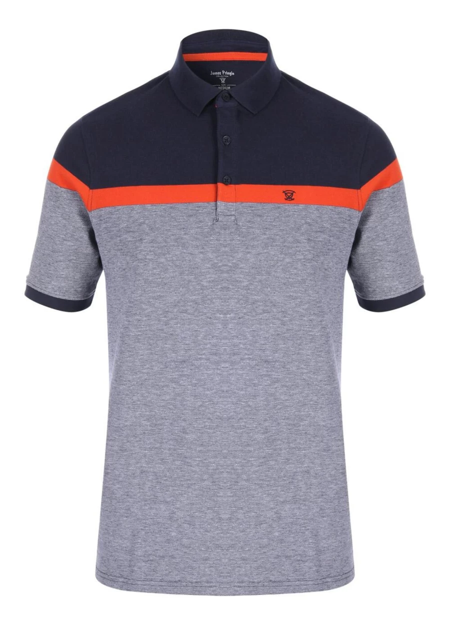 James Pringle Men's Panel Stripe Polo Shirt - Classic Striped Casual Top