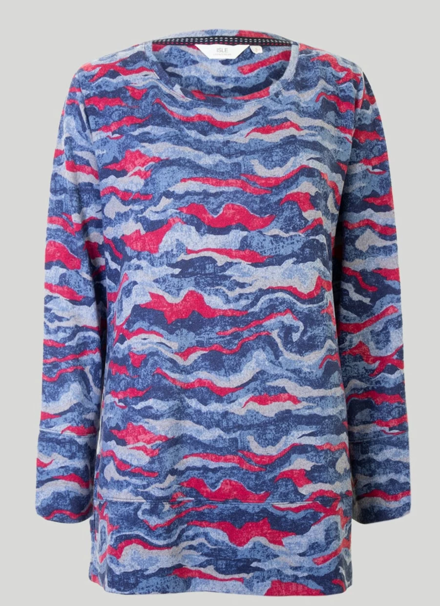 "Isle Loungewear Women's Brushed Printed Tunic Top"