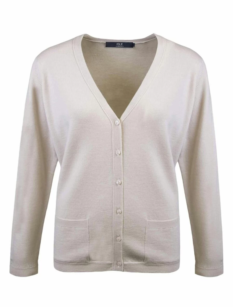 "Isle Women's Merino Wool V-Neck Cardigan Sweater"