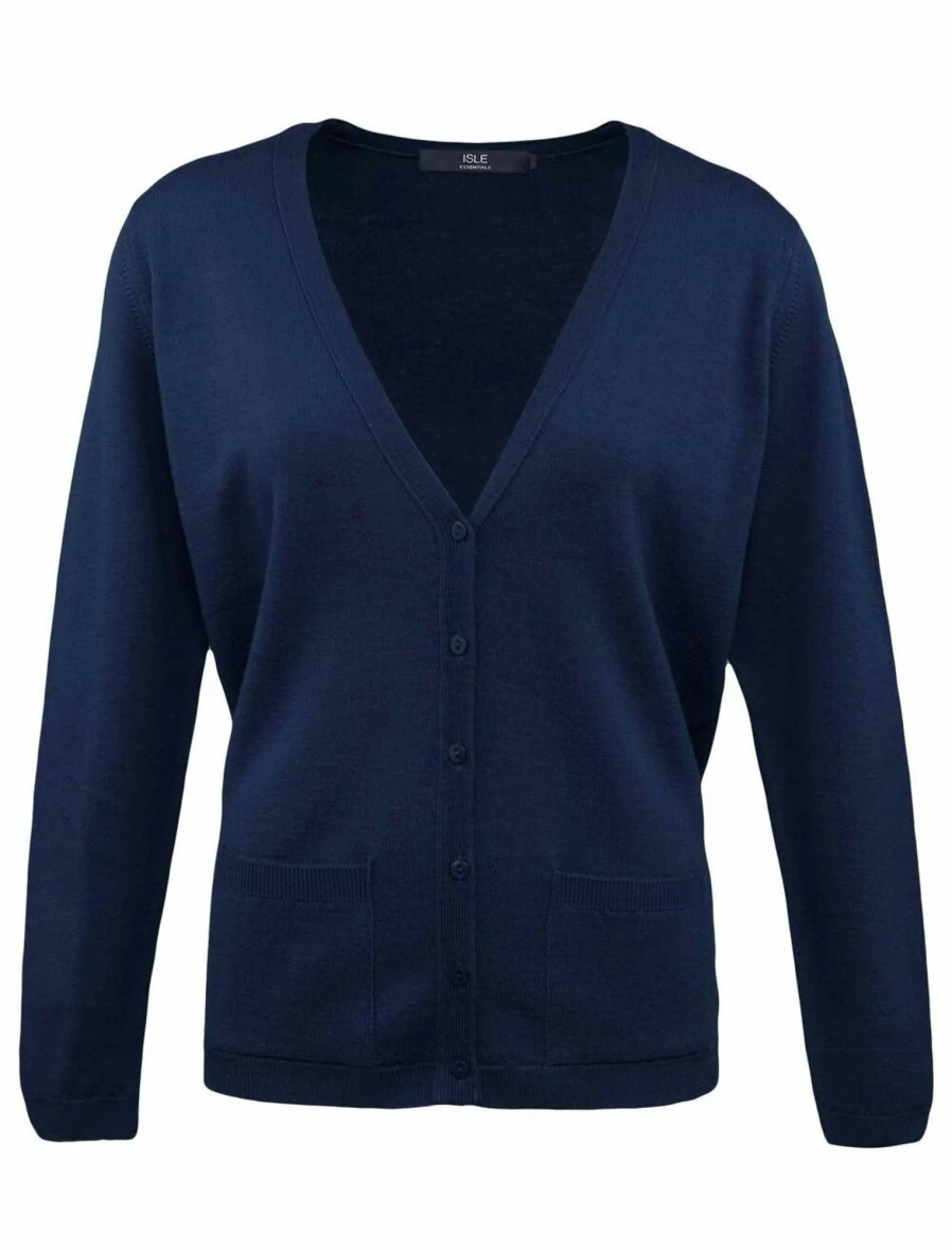 "Isle Women's Merino Wool V-Neck Cardigan Sweater"