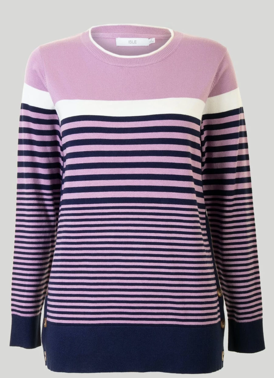 Isle Women's Stripe Jumper - Soft Knit Casual Sweater for Women