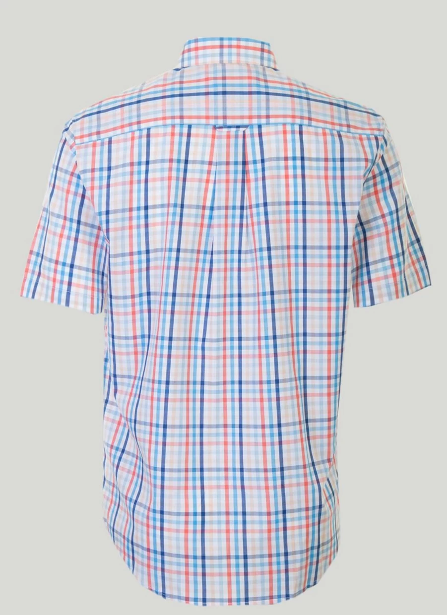 James Pringle Men's Short Sleeve Check Shirt - Classic Plaid Casual Shirt for Men
