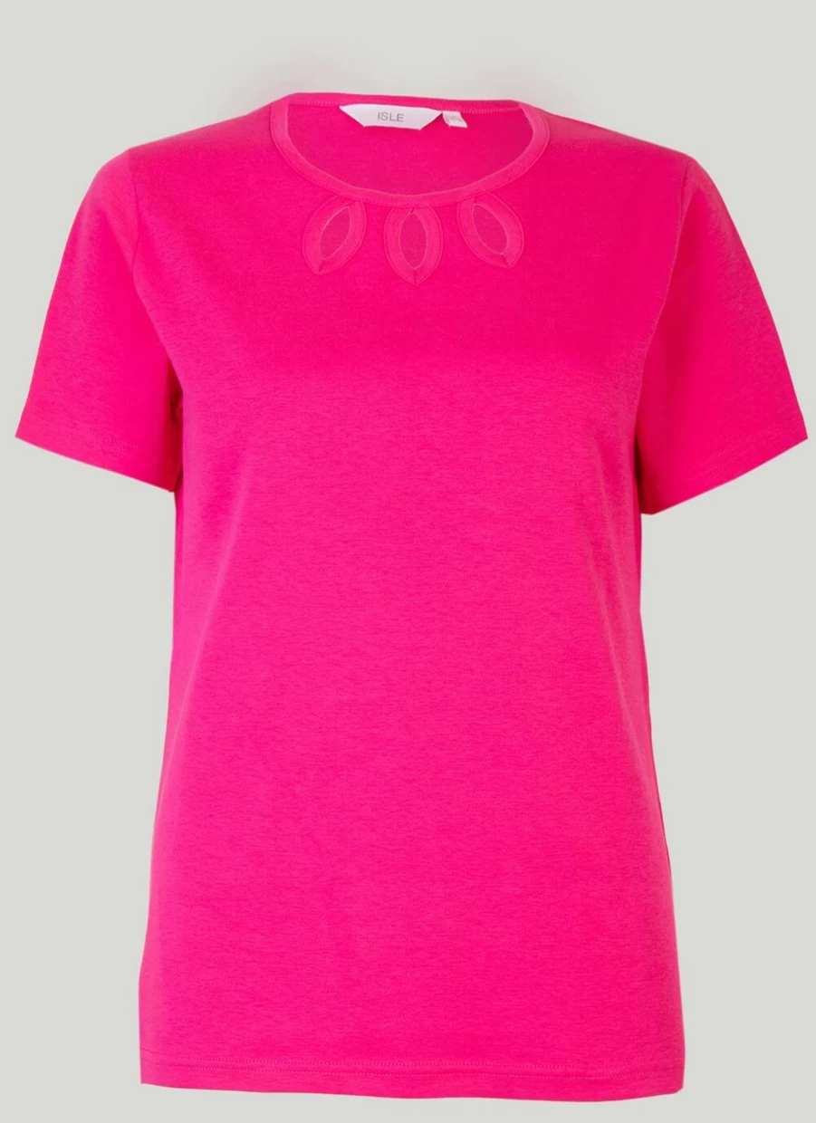"Isle Women's Keyhole Neckline T-Shirt - Stylish Casual Top"