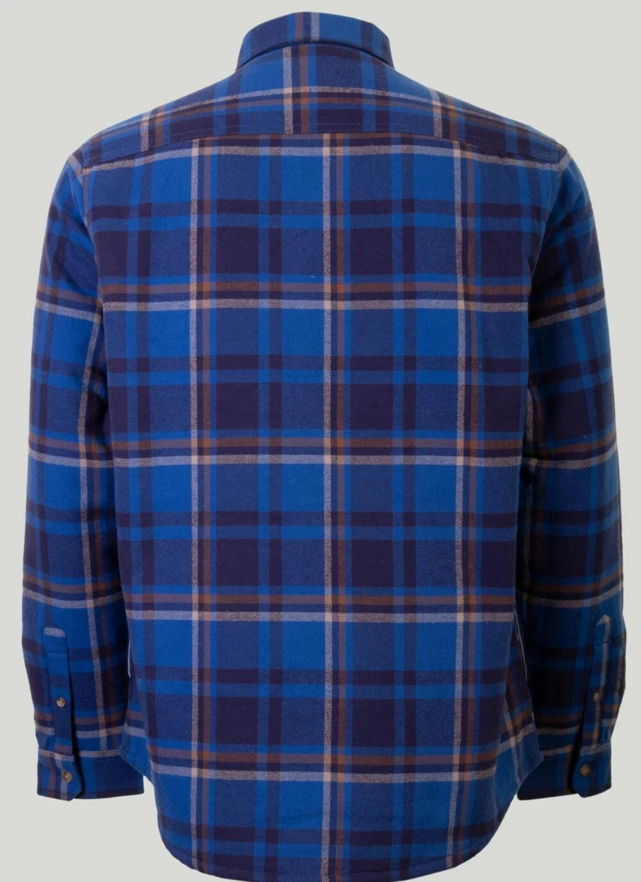 PG FIELD Men's Sherpa-Lined Flannel Check Shirt - Warm Plaid Button-Up for Winter