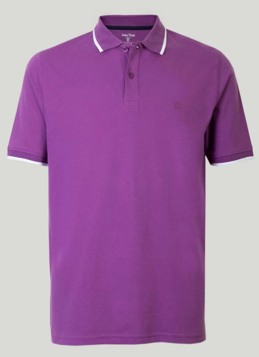 James Pringle Men's Premium Cotton Polo Shirt - Classic Fit, Breathable Fabric, Versatile Casual Wear