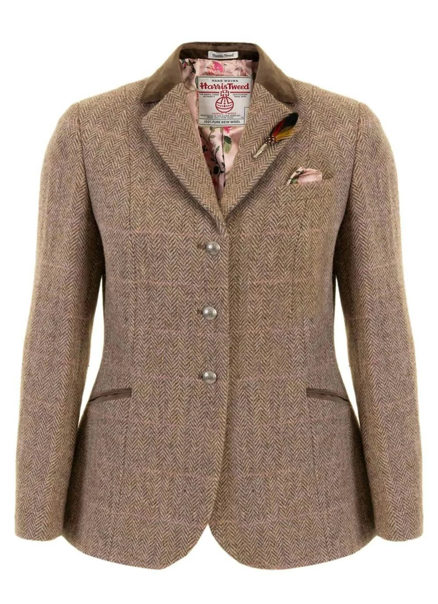 Women's Harris Tweed Jacket - Classic British Wool Blazer for Stylish Outfits