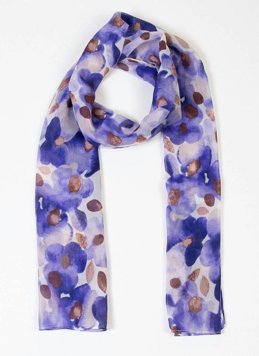 Isle Women's Floral Print Scarf - Soft Smudge Design Fashion Wrap
