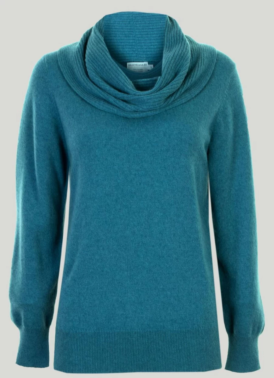 Gleneagles Women's Cashmere Cowl Neck Sweater Soft Luxurious Winter Pullover