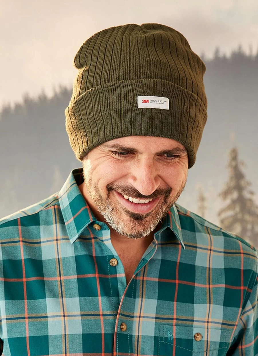 James Pringle Men's Khaki Thinsulate Knitted Winter Hat for Warmth & Style