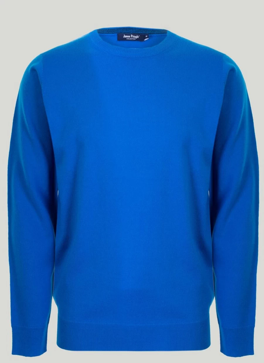 James Pringle Men's Crew Neck Fine Knit Jumper - Soft Slim Fit Sweater